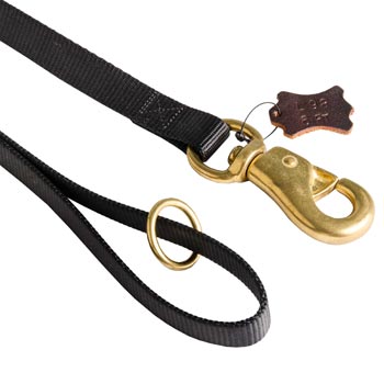 Samoyed Nylon Leash with Brass O-ring and Snap Hook