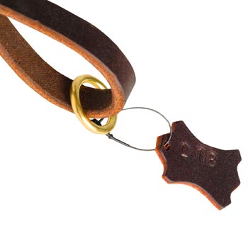 Leather Samoyed Leash with Brass-Made O-Ring
