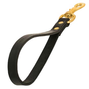 Samoyed Leash Leather Short with Snap Hoook Made of Brass