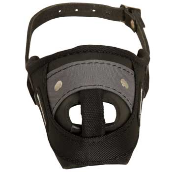 Nylon and Leather Samoyed Muzzle with Steel Bar for Protection Training